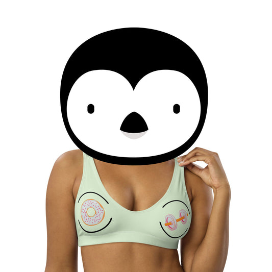 Donuts & Dumbbell Recycled Padded Bikini Top