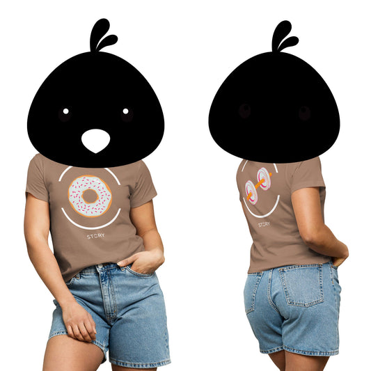 Donut & Dumbbell Women’s High-Waisted T-Shirt