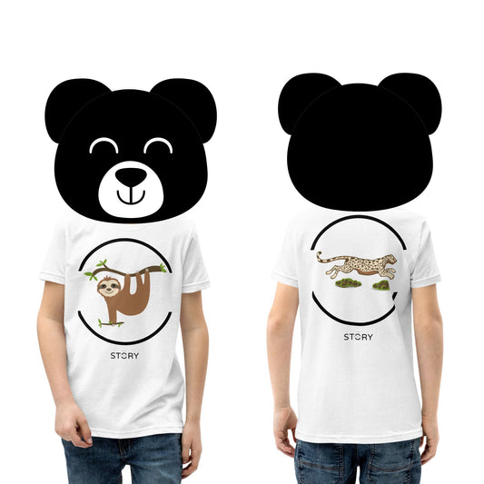 Sloth & Leopard Kids/Teen T-Shirt