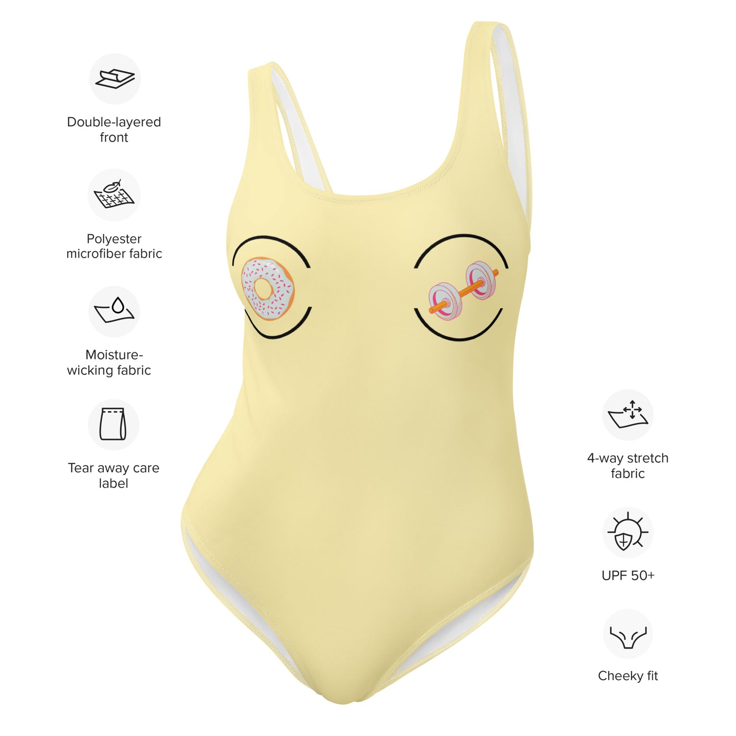 Donuts & Dumbbells One-Piece Swimsuit