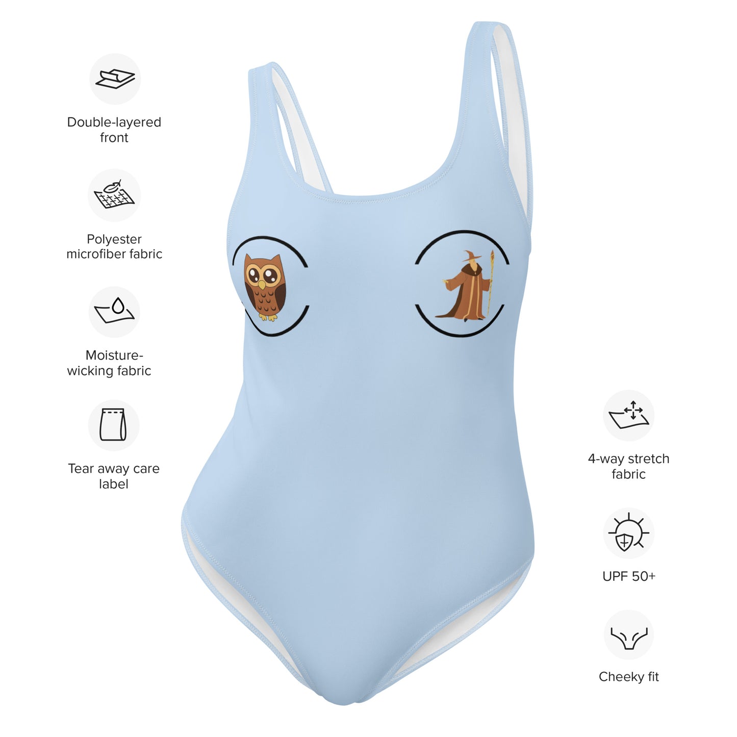 Owl & Wizard One-Piece Swimsuit
