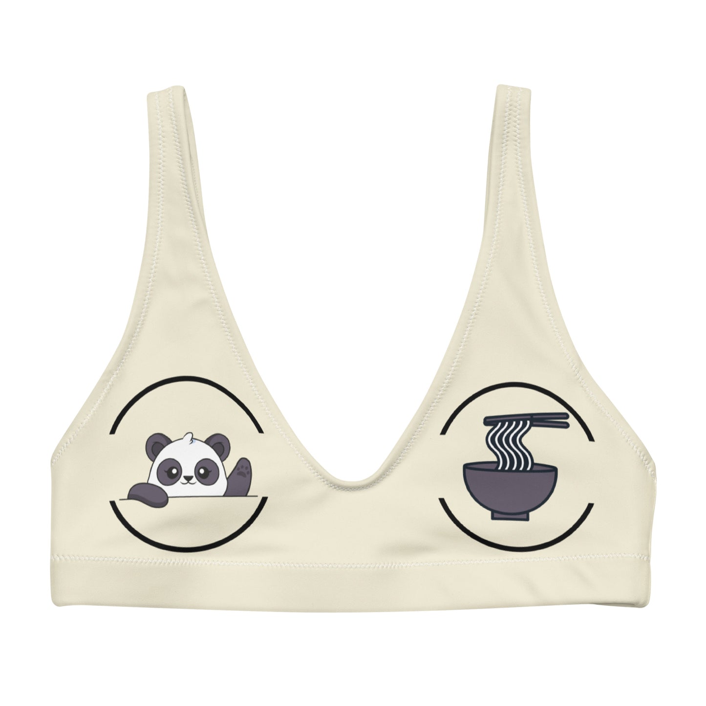 Panda & Ramen Recycled Padded Bikini Top