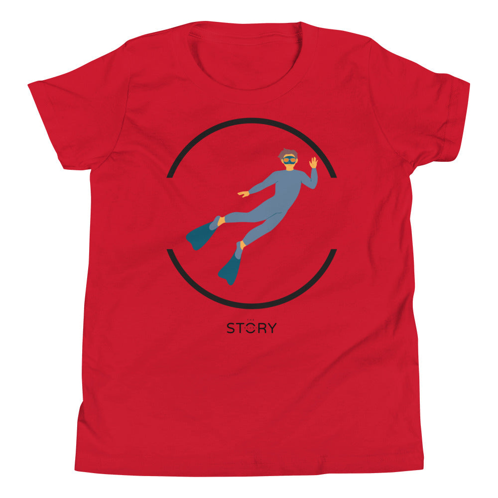 Scuba Diver & Shark Kids/Teen T-Shirt