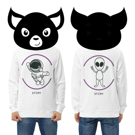 Astronaut & Alien Unisex Organic Cotton Sweatshirt