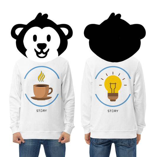 Coffee & Idea Bulb Unisex Organic Cotton Sweatshirt